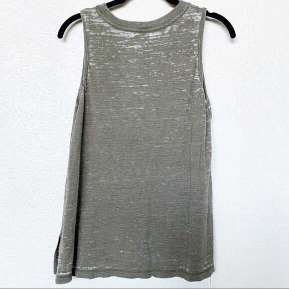 Lucky Brand Army Green Burnout Cutout Tank Size Small - Picture 8 of 8